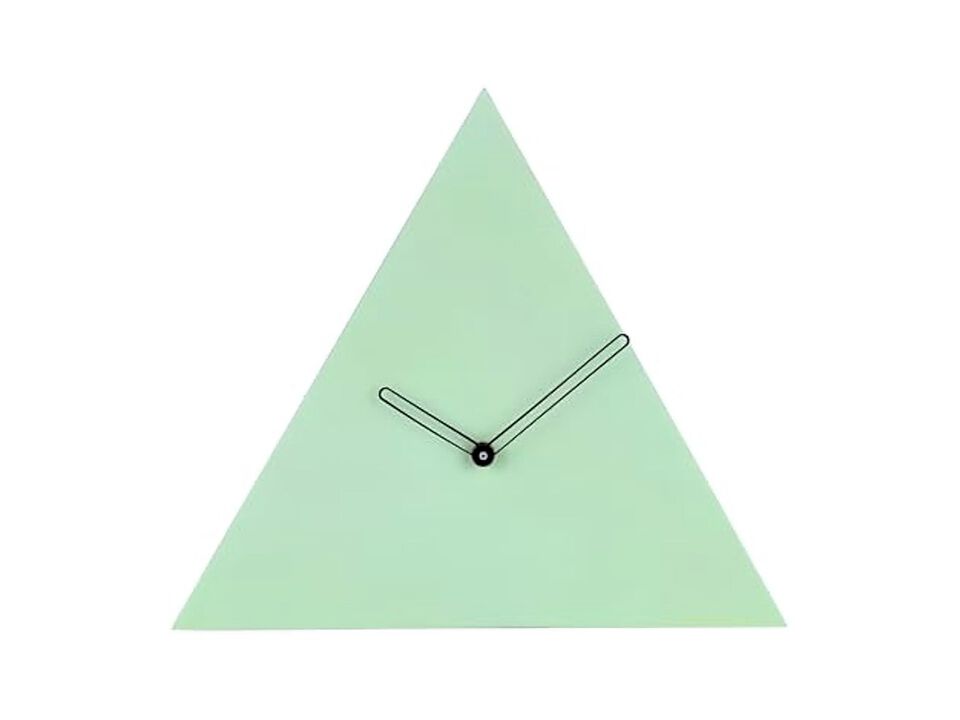 Triangle Mdf Wood Minimalist Green Pack Wall Clock 30 Cm Modern