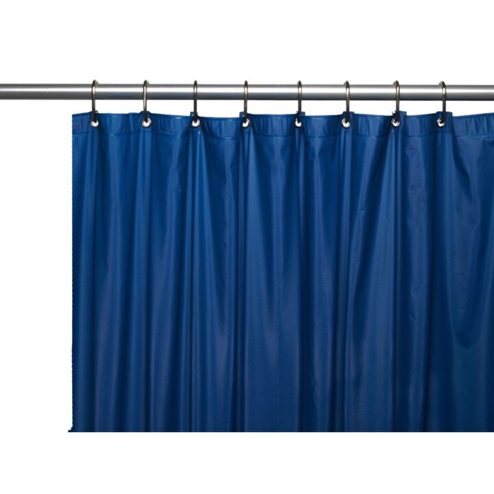 American crafts Home Decorative 4 Gauge "Premium" Vinyl Shower Curtain Liner With Metal Grommets And Magnets Navy 72" X 72"