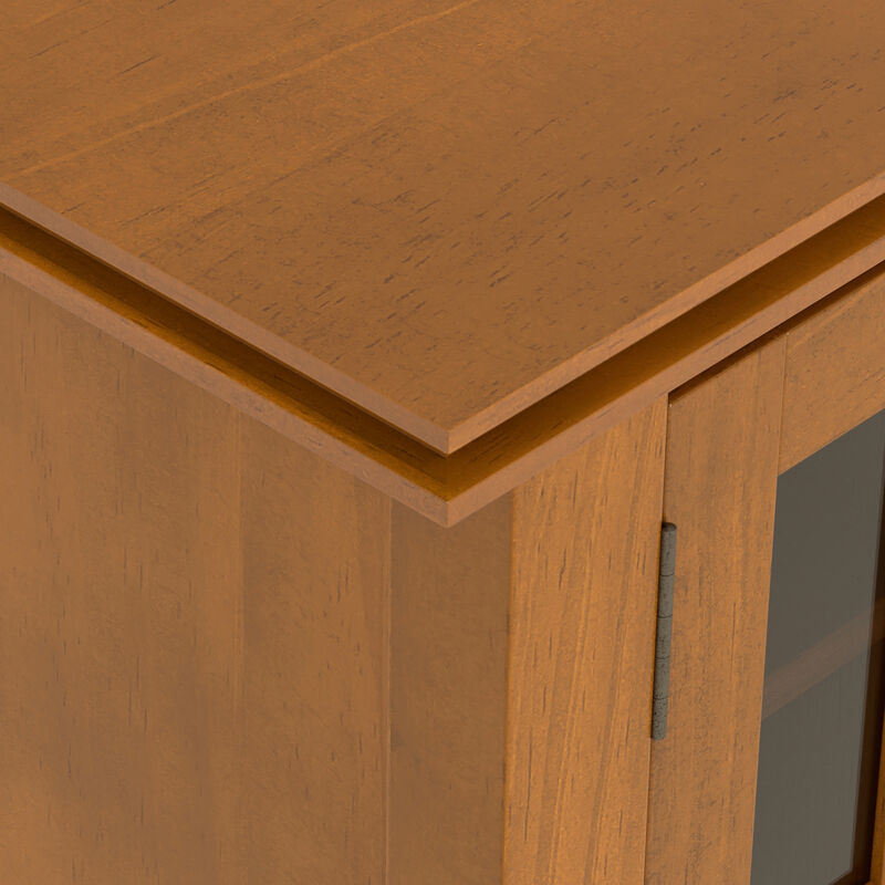 Artisan SOLID WOOD 72 inch Wide Transitional TV Media Stand in Honey Brown For TVs up to 80 inches