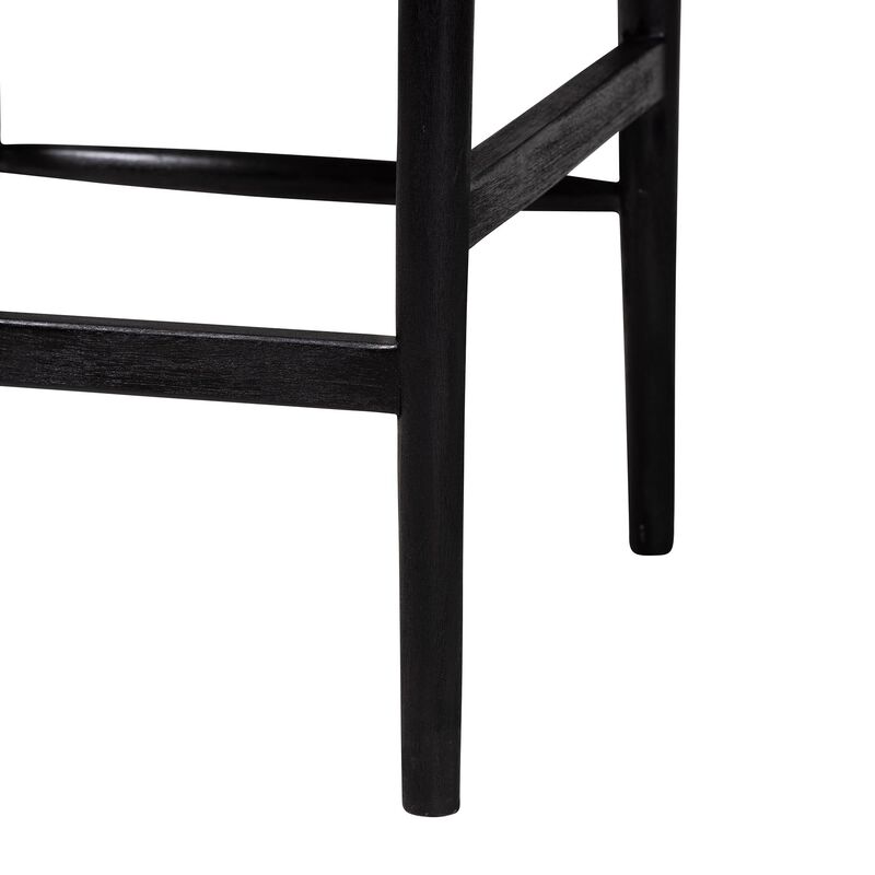 bali & pari Fika Wishbone Counter Stool with Handwoven Seagrass Seat - Mahogany Wood Frame Counter Height Seating for Kitchen Island or Dining Area, Black image number 5