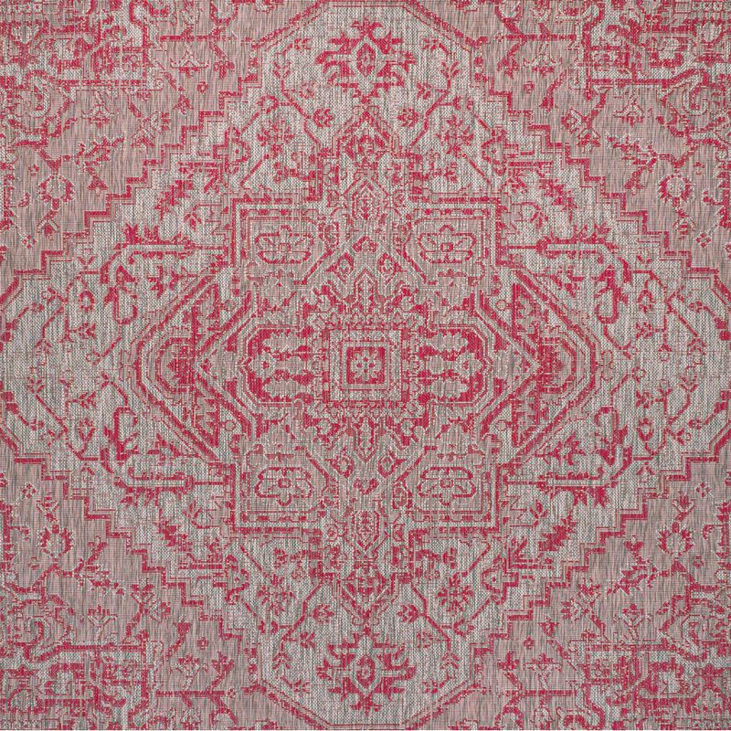 Estrella Bohemian Medallion Textured Weave Square Indoor/Outdoor Area Rug