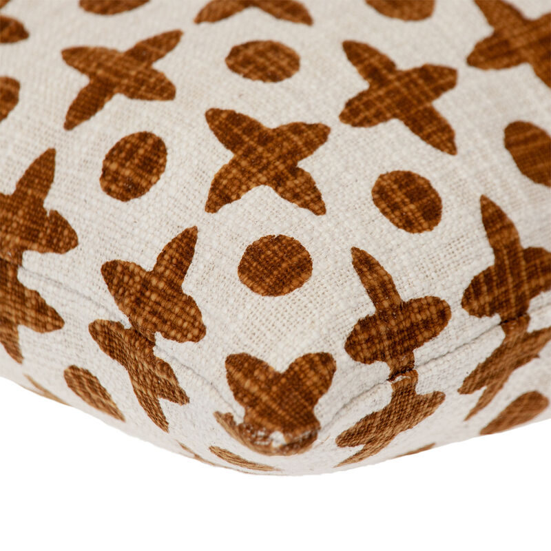 HomeRoots 18" Beige and Brown Geometric Cotton Throw Pillow image number 3
