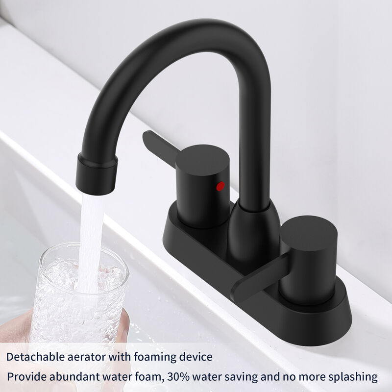 2-Handle Centerset Bathroom Faucet in Matte Black for RV and Vanity Sinks