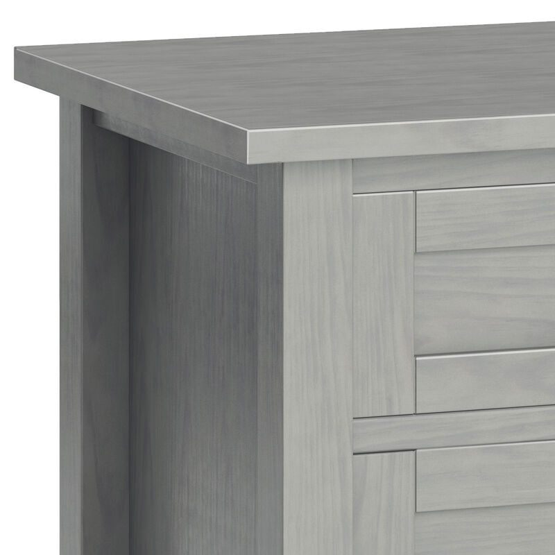 Warm Shaker SOLID WOOD 24 inch Wide Transitional Bedside Nightstand Table in Fog Grey
