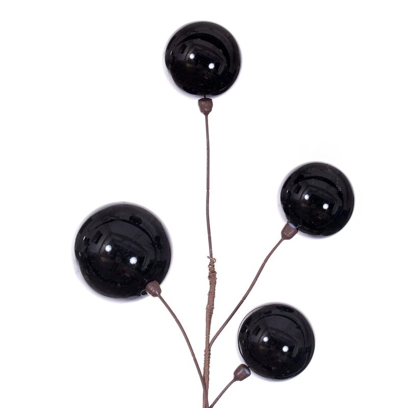 Vickerman 10' Black Pearl Branch Ball Wire Garland. image number 1
