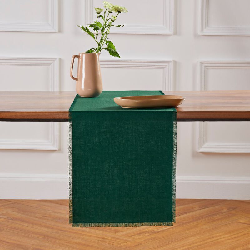 Solino Home 100% Pure Linen Table Runner - Fringe