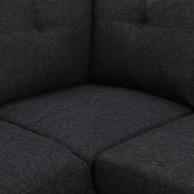 Sogfax L‑Shaped Linen Blend Sectional Sofa image number 8
