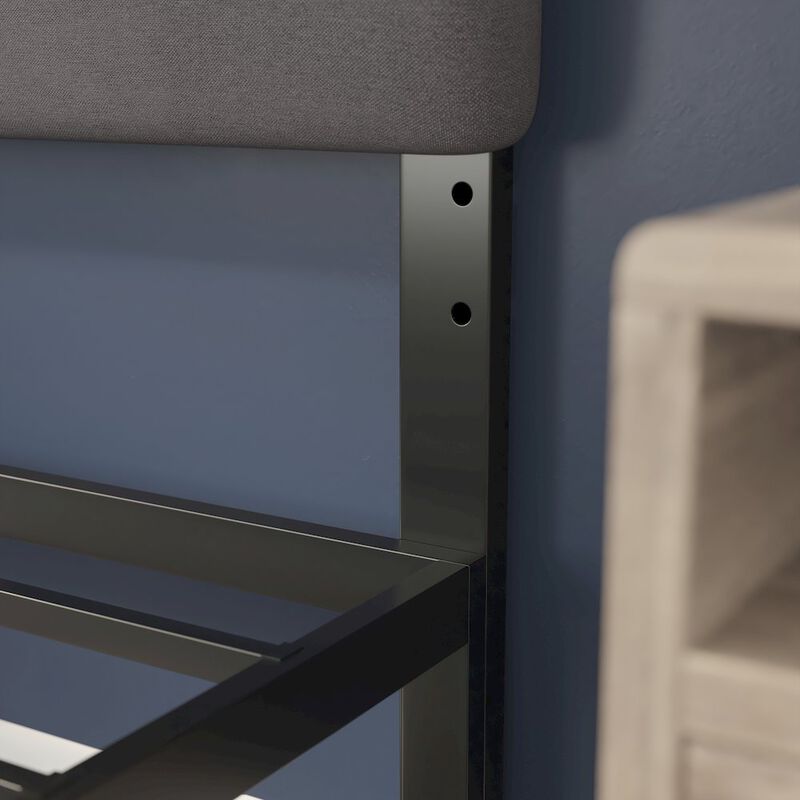 Flash Furniture Queen Channel Stitched Fabric Upholstered Headboard, from 44.5" to 57.25" - Gray image number 9