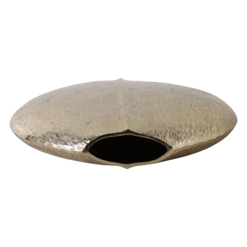 14x14" Modern Round Metal Vase, Gold image number 5
