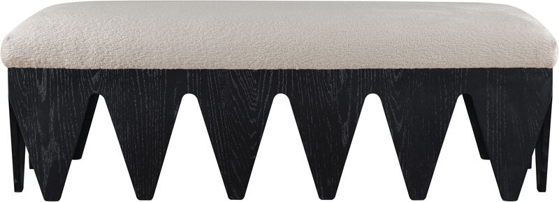 Meridian Furniture Altair Beige Velour Fur Fabric Bench
