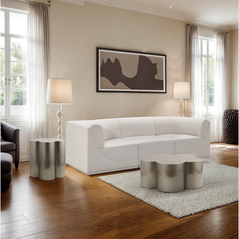 Meridian Furniture Lucky Silver Iron Coffee Table
