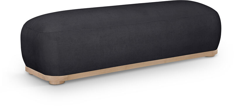 Meridian Furniture Calum Black Chenille Fabric Bench