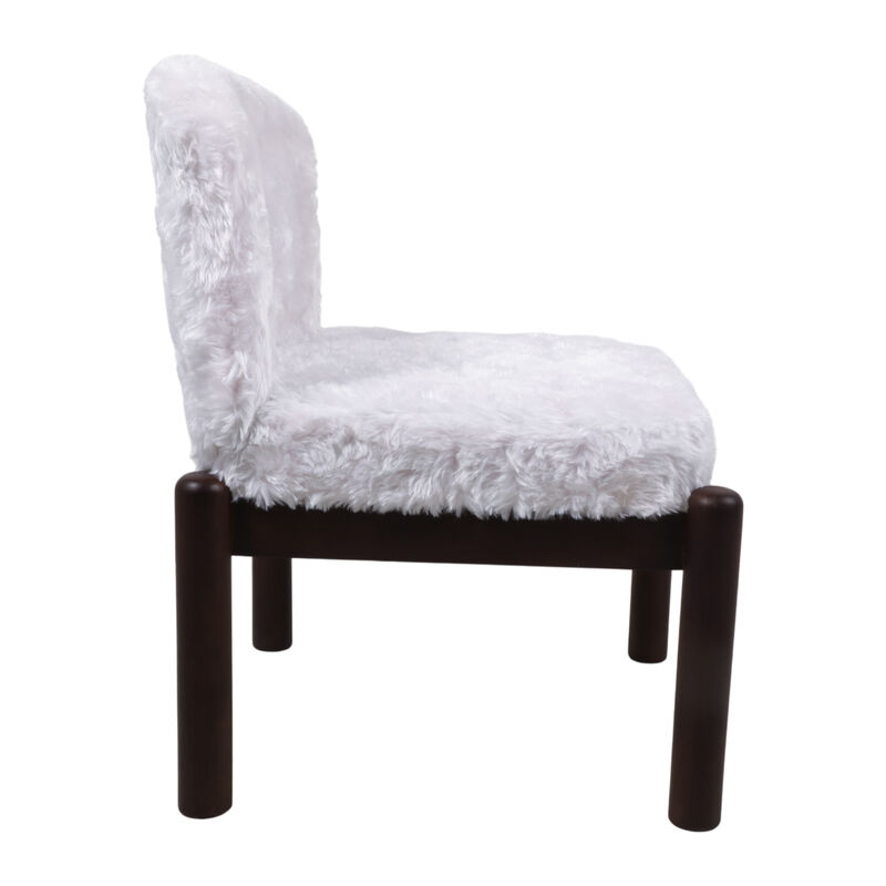 Toddwind White Faux Fur Chair image number 2