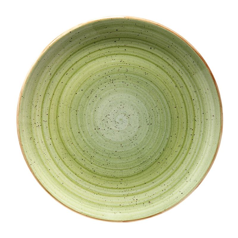 Therapy dia.10" Round Green Porcelain Plate (Set of 4)