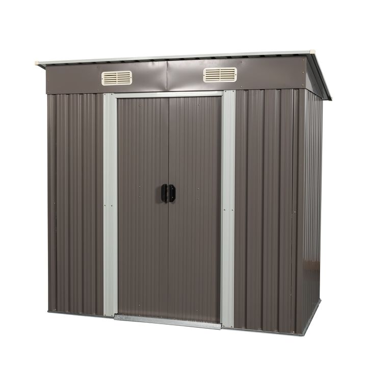 MONDAWE 6 ft. W x 4 ft. D Outdoor Metal Storage Shed with Lockable Door for Patio Coverage 24 sq. ft.