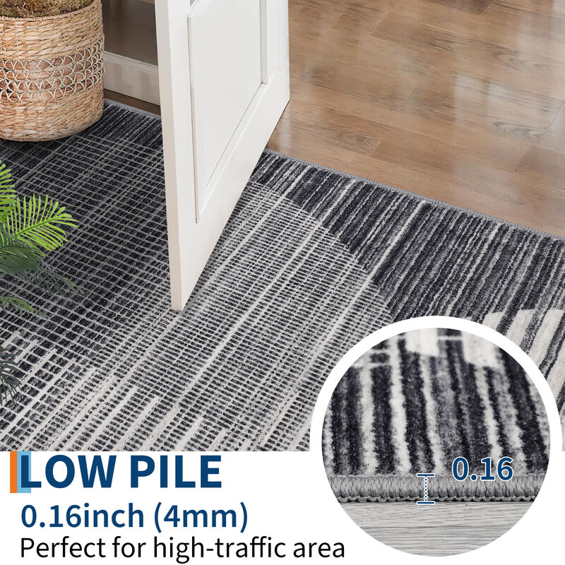 10X13 FT Washable Area Rug for Living Room Modern Geometric Rug Soft Non Slip Bedroom Carpet image number 4