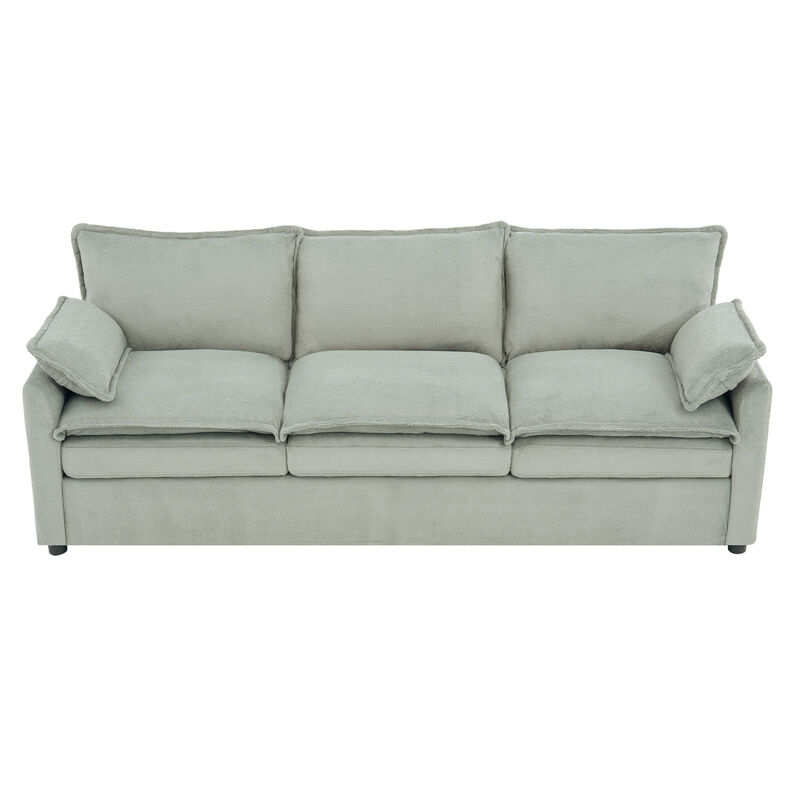 Merax Faux Fur 3-Seater Sofa with Double-Layer Cushion image number 0