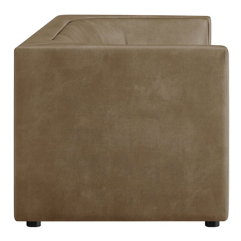 Hilda 86" Curved Back Vegan Leather Sofa image number 3