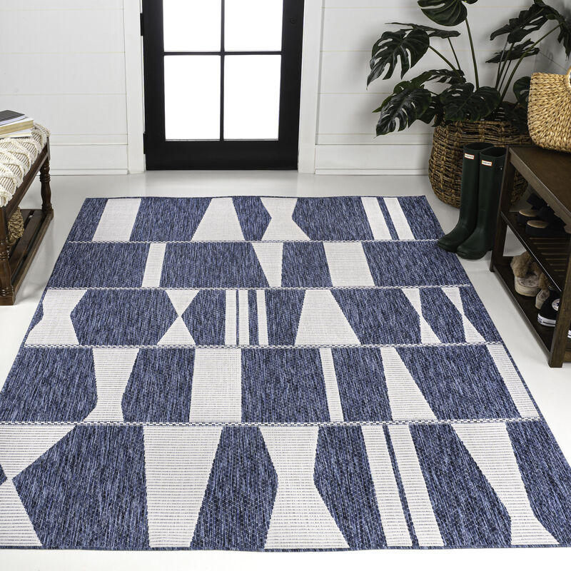 Odette Modern Geometric Abstract Two-Tone Indoor/Outdoor Area Rug