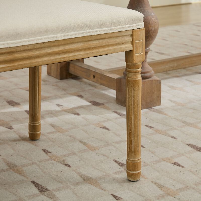 Clihome French Decor Chairs Set of 2, Louis Dining Chairs with Square Rattan Backrest and Exquisitely Carved Solid Wood Frame image number 6