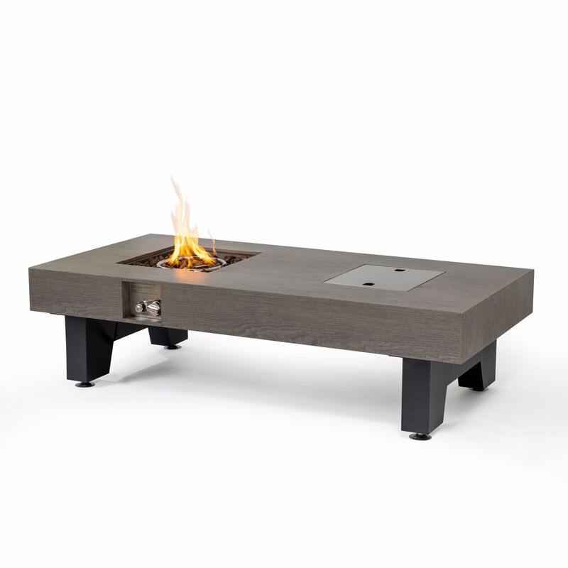 Mondawe 54 Inch Iron Modern Propane Fire Table Bring an Ice Bucket