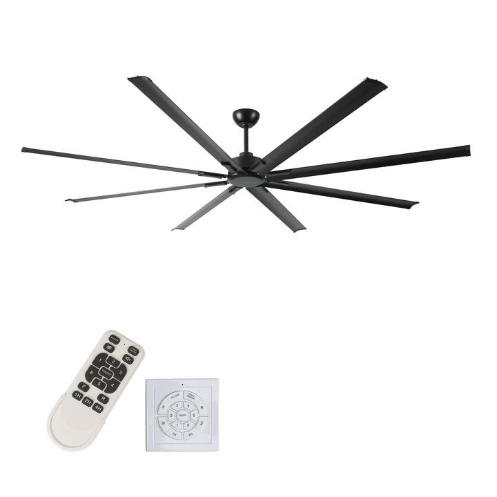ELEMENT ACE 96 Inch Large Industrial DC Motor Ceiling Fan with 8 Reversible Blades, Remote Control for Home Porch Garage Shop and Commercial Space Use