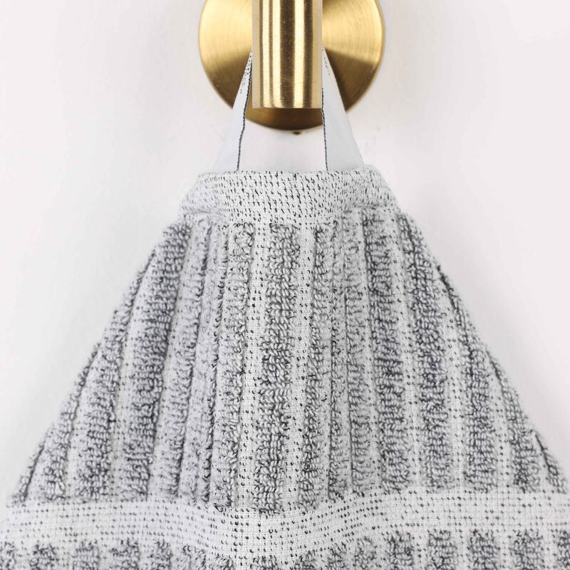 2-Piece Cotton Blend Bath Towel Set with Checkered Texture, Quick Dry image number 2