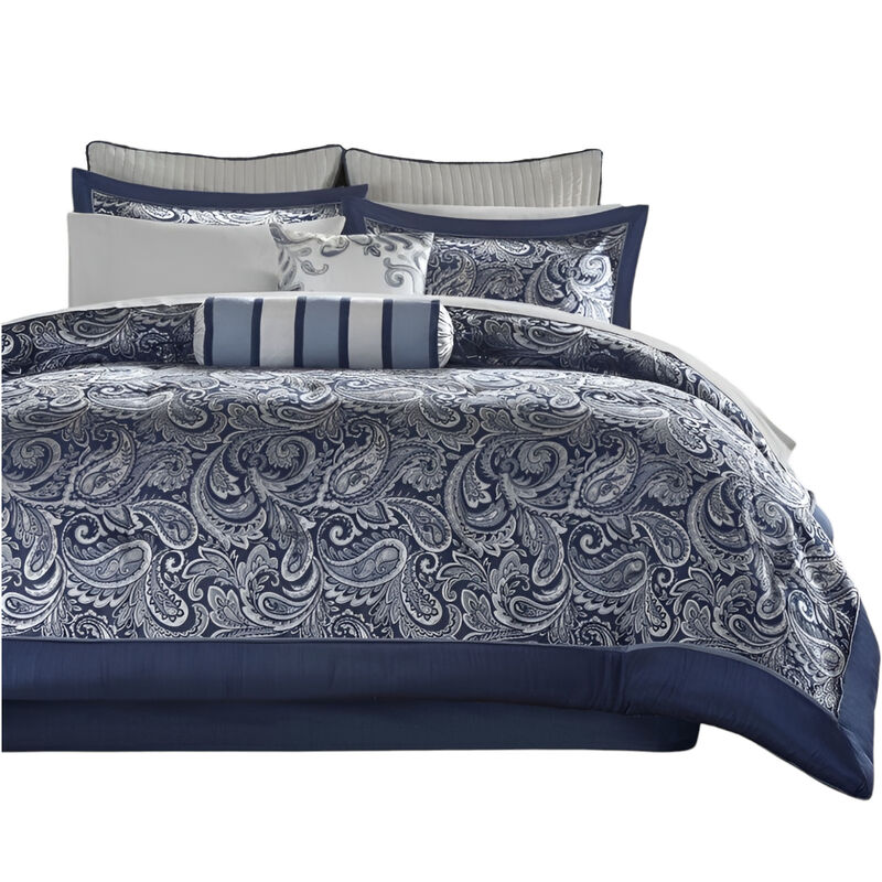 Reversible Microfiber Bedding Set &ndash; 12-Piece Comforter with Sheets and Pillow Shams