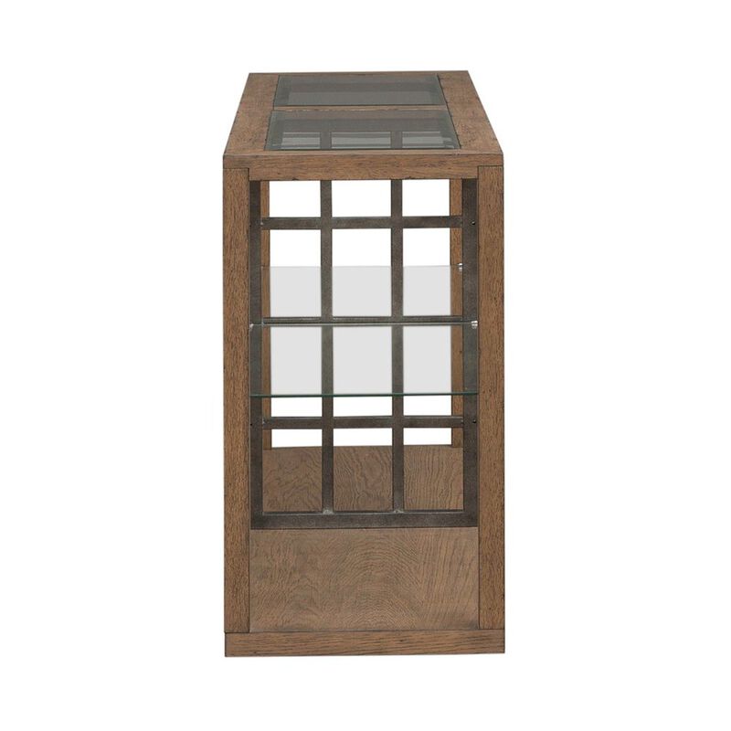 Liberty Furniture Bayhill Trellis Sofa Table for Living Room - Honey w/ Black Metal Accents image number 1