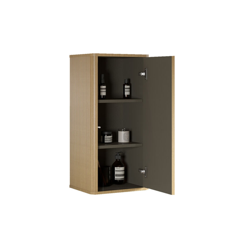 ELEMENT ACE Elegant Floating Side Cabinet with Curvy Safety Design and Chic Striped Textures for Modern Home Storage image number 4