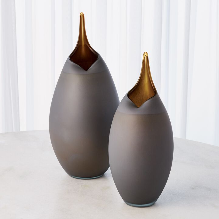 Frosted Grey Vase- Small