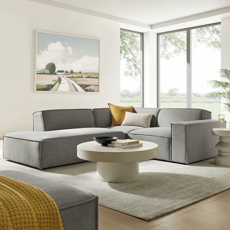Restore 3-Piece Performance Fabric Upholstered Modular L-Shaped Sectional Sofa image number 8