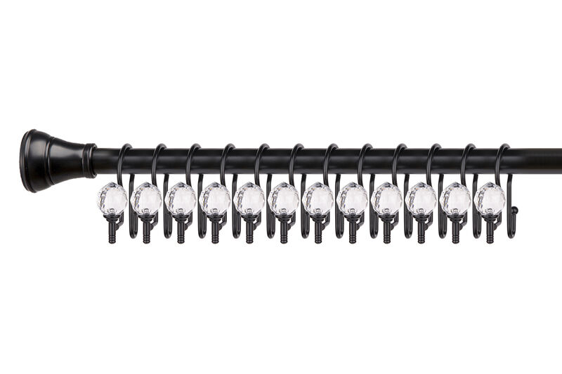Zinc Double Shower Curtain Hooks, Set of 12 image number 2