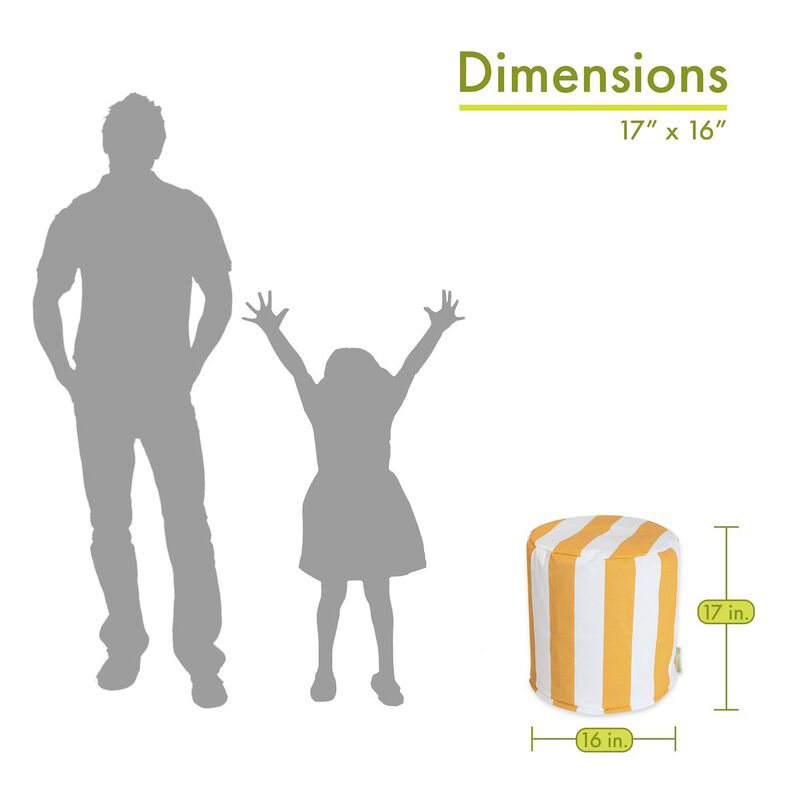 Majestic Home Goods Pouf Vertical Stripe Yellow