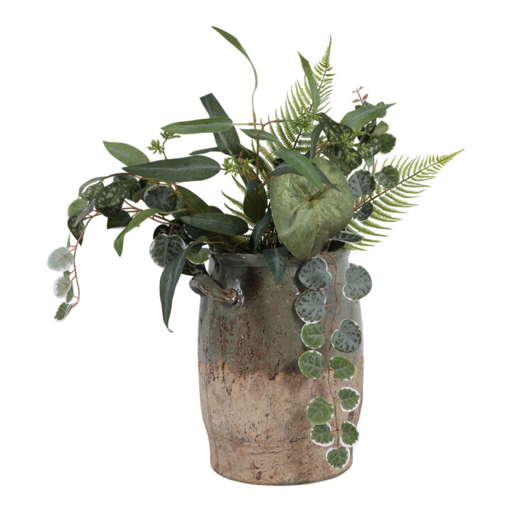 12x10" 2-tone Vase, Green/brown