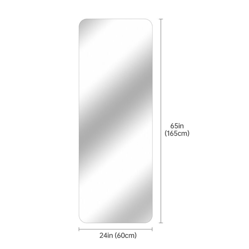 ELEMENT ACE 65 Inch x 24 Inch Full Body Round Corner Wall Hanging Mirror High Definition Explosion-Proof 5mm Silver Mirror for Living Room Bedroom Cloakroom Home Use image number 2