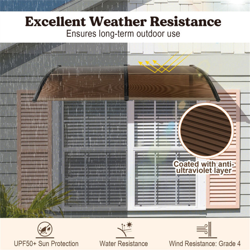 Sun & Rain Protection Overhang Awning  Outdoor Canopy for Doors, Windows & Patios image number 6