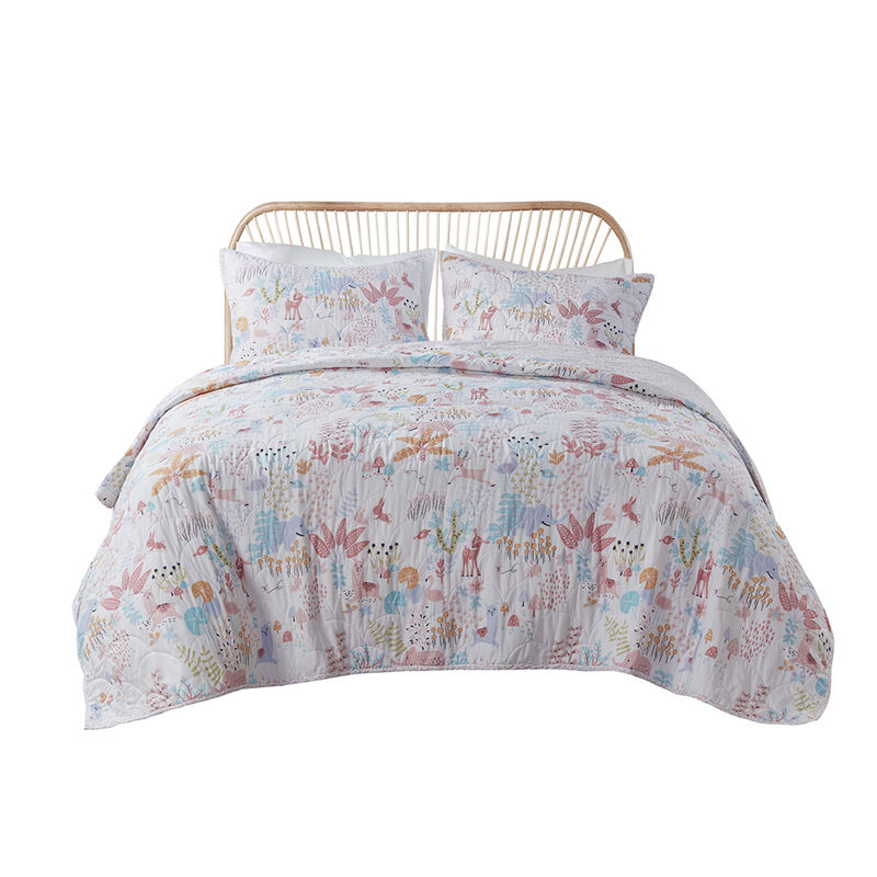 Gracie Mills Illyria Animals Reversible Cotton Quilt Set image number 0