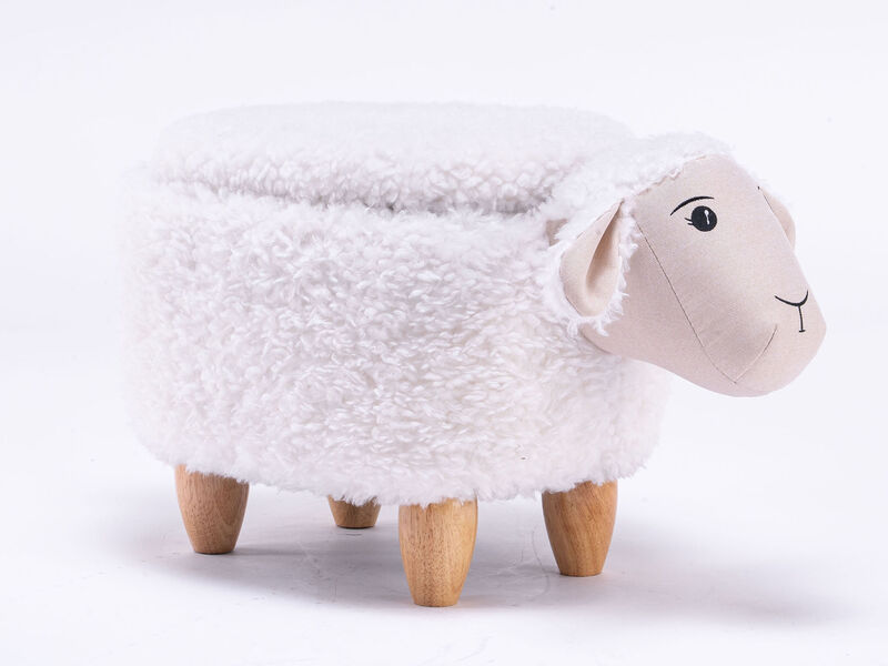 White Sheep Storage Ottoman