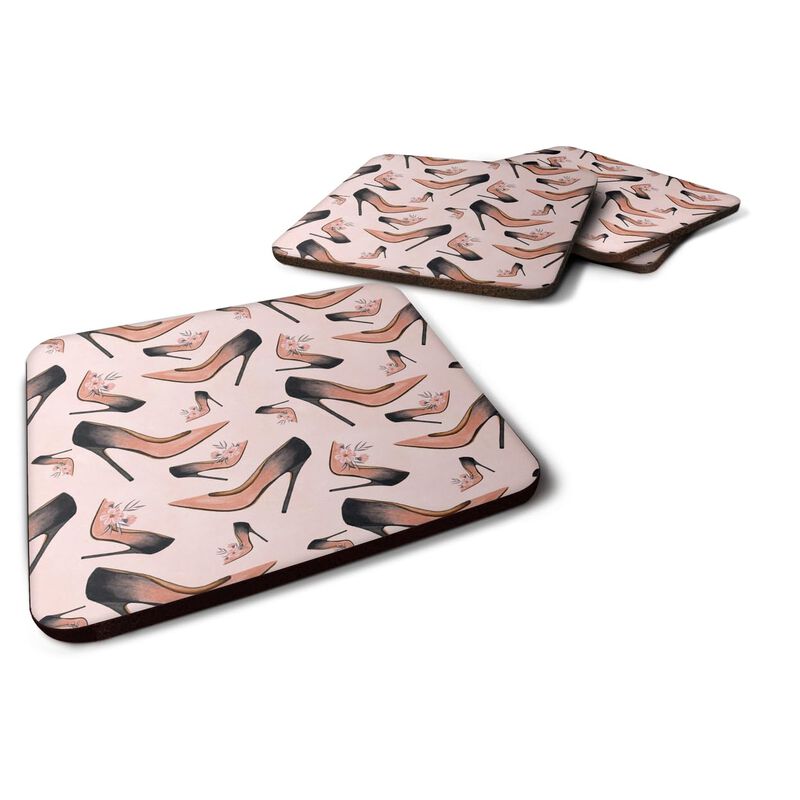 Caroline's Treasures Watercolor Fashion Diva Shoes Decorative coasters, 3.5, Multicolor