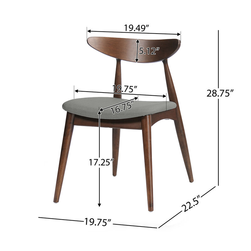 Merax 5-Piece Mid-Century Modern Dining Set - Solid Rubberwood Frame with Ergonomic Chairs image number 5