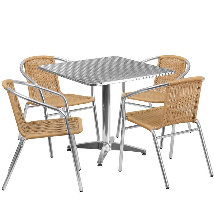31.5SQ Aluminum Table Set