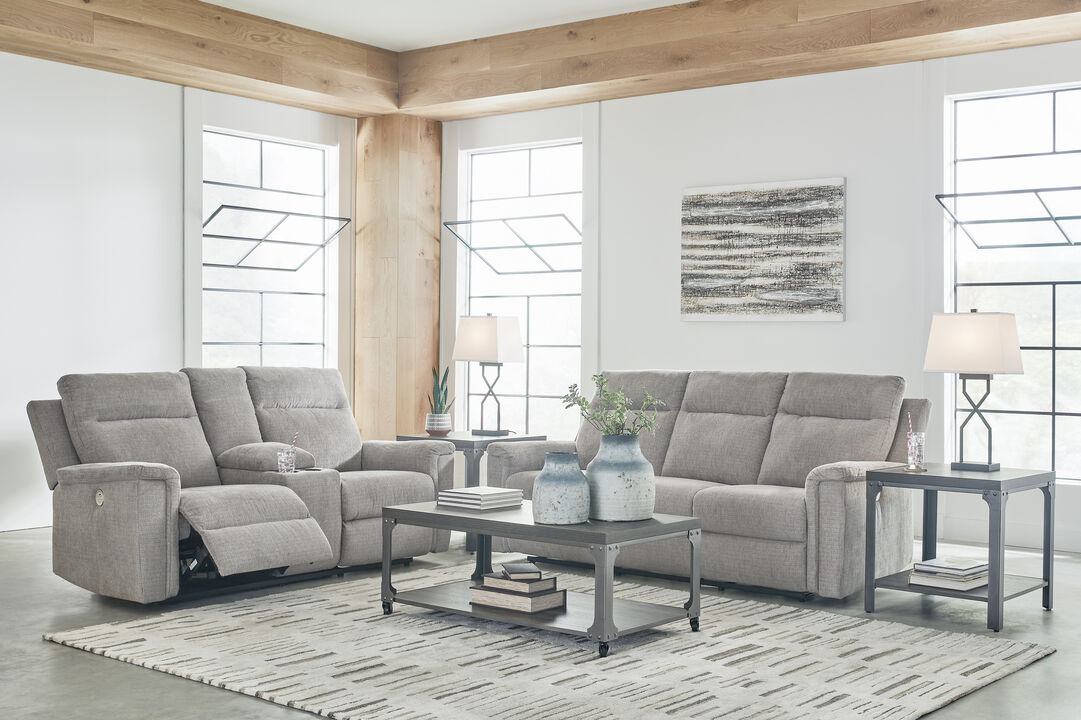 Barnsana Power Reclining Sofa in Ash