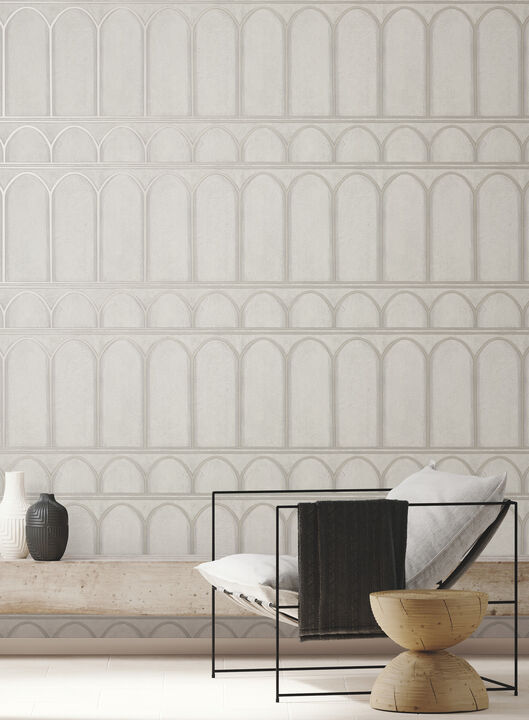 Arches Grey & Pearl Wallpaper
