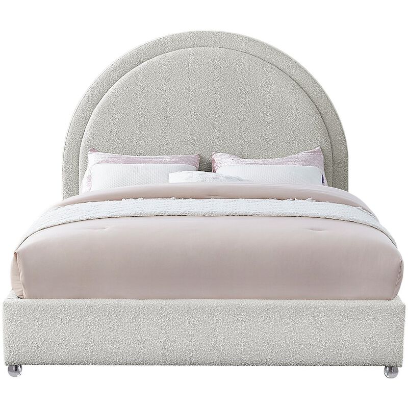 Meridian Furniture Milo Cream Fabric King Bed