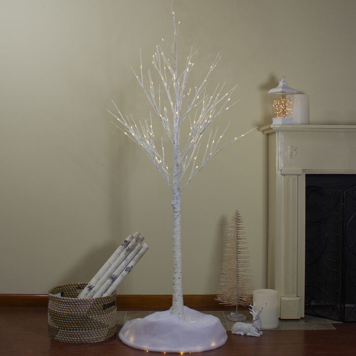 6' Lighted Christmas White Birch Twig Tree Outdoor Decoration - Warm White LED Lights