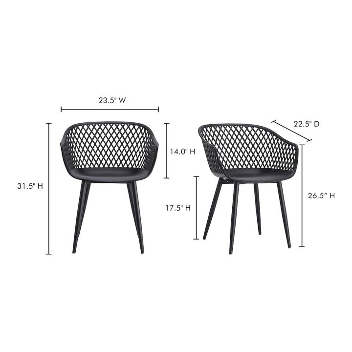 Moe's Home Collection Piazza Outdoor Chair Black-Set Of Two
