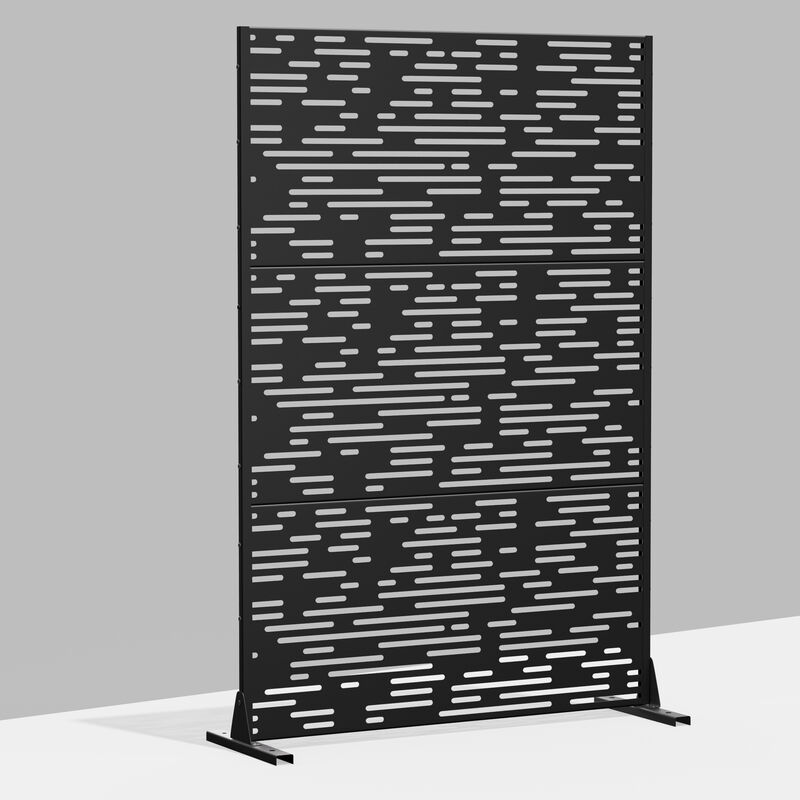 47in. W x 72in. H  Garden Fence Outdoor Privacy Screen  in Black