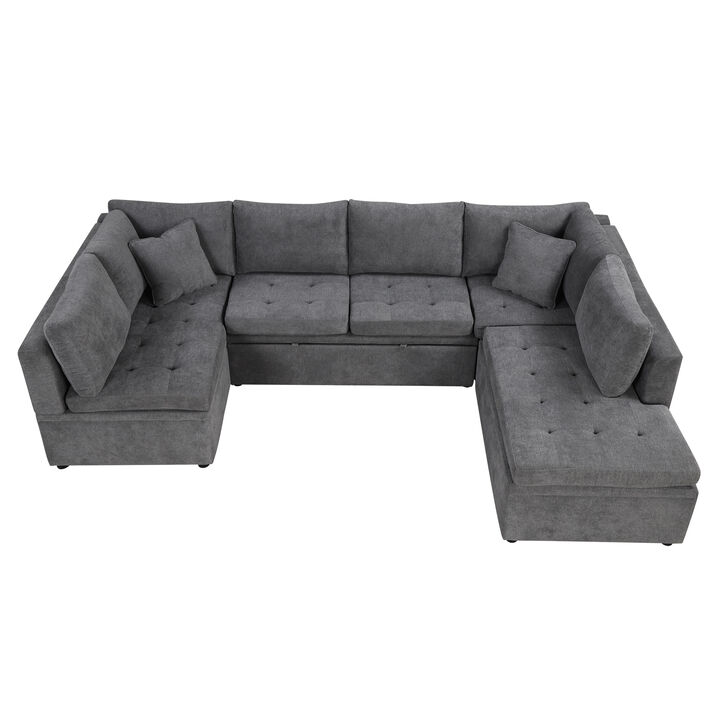 Merax Oversized Chenille Fabric Sectional Sofa