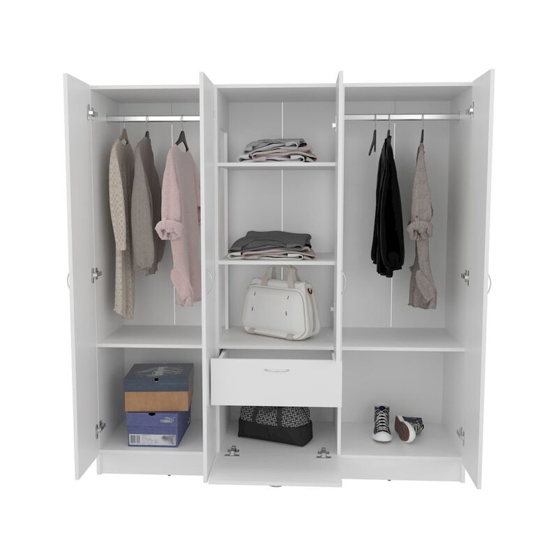 Tuhome Mitu six Doors Armoire White MDF image number 2